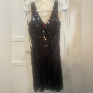 New Plastic Tag Only JS Collections Black Sequin Gown